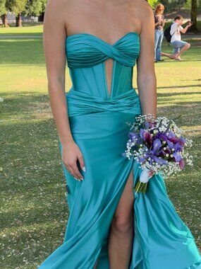 Sherri Hill 56161 Teal size 2